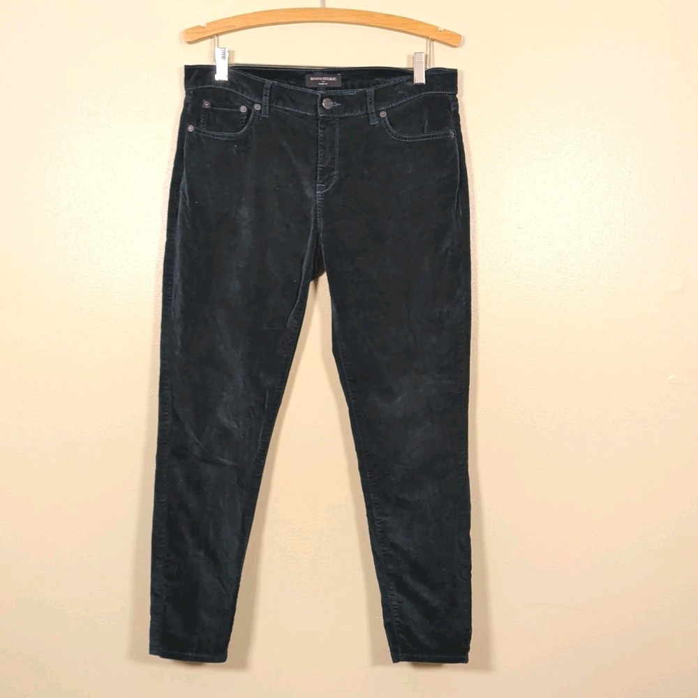Banana Republic Women's 30/10 Glorious Green Pine Jeans Velvet Feel Skinny Fit